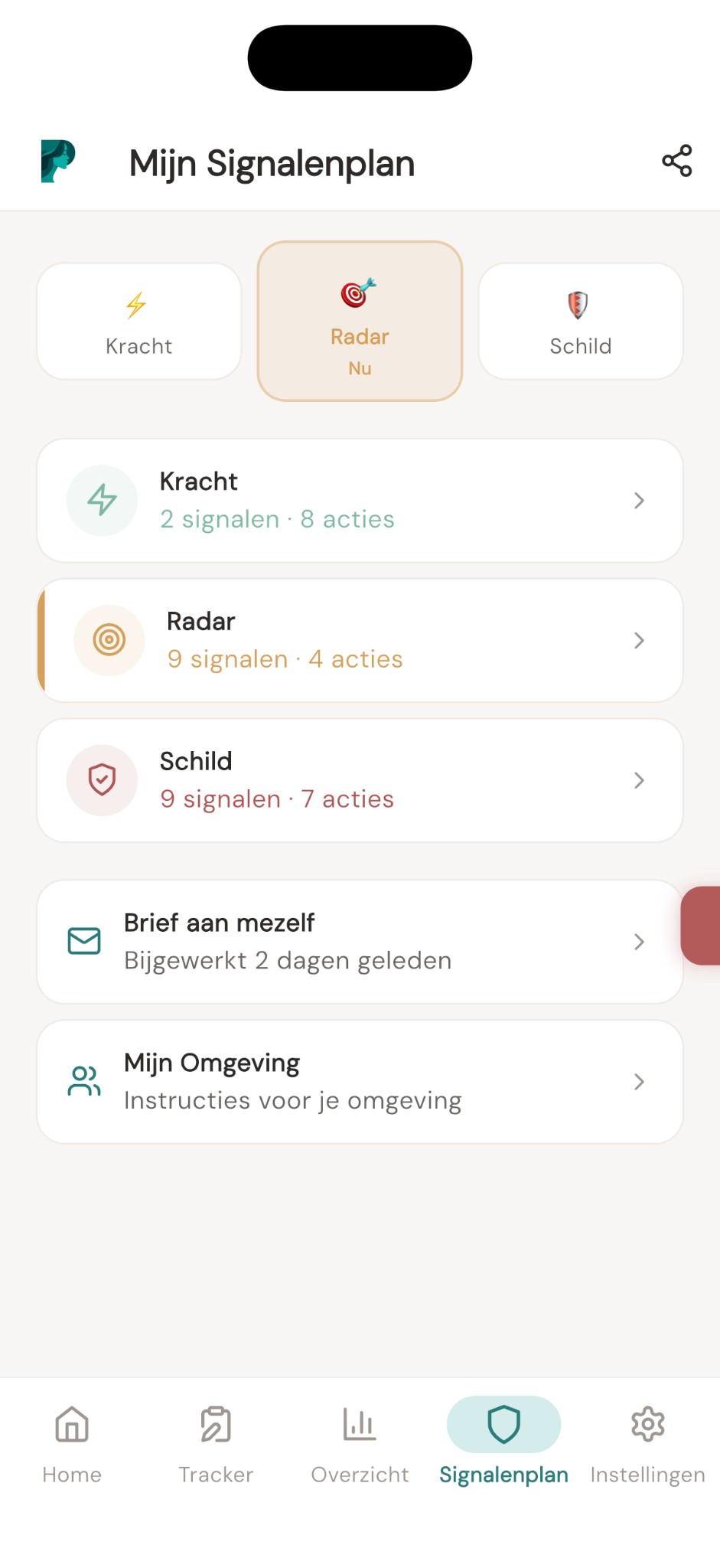 Signaleringsplan met 3 fasen