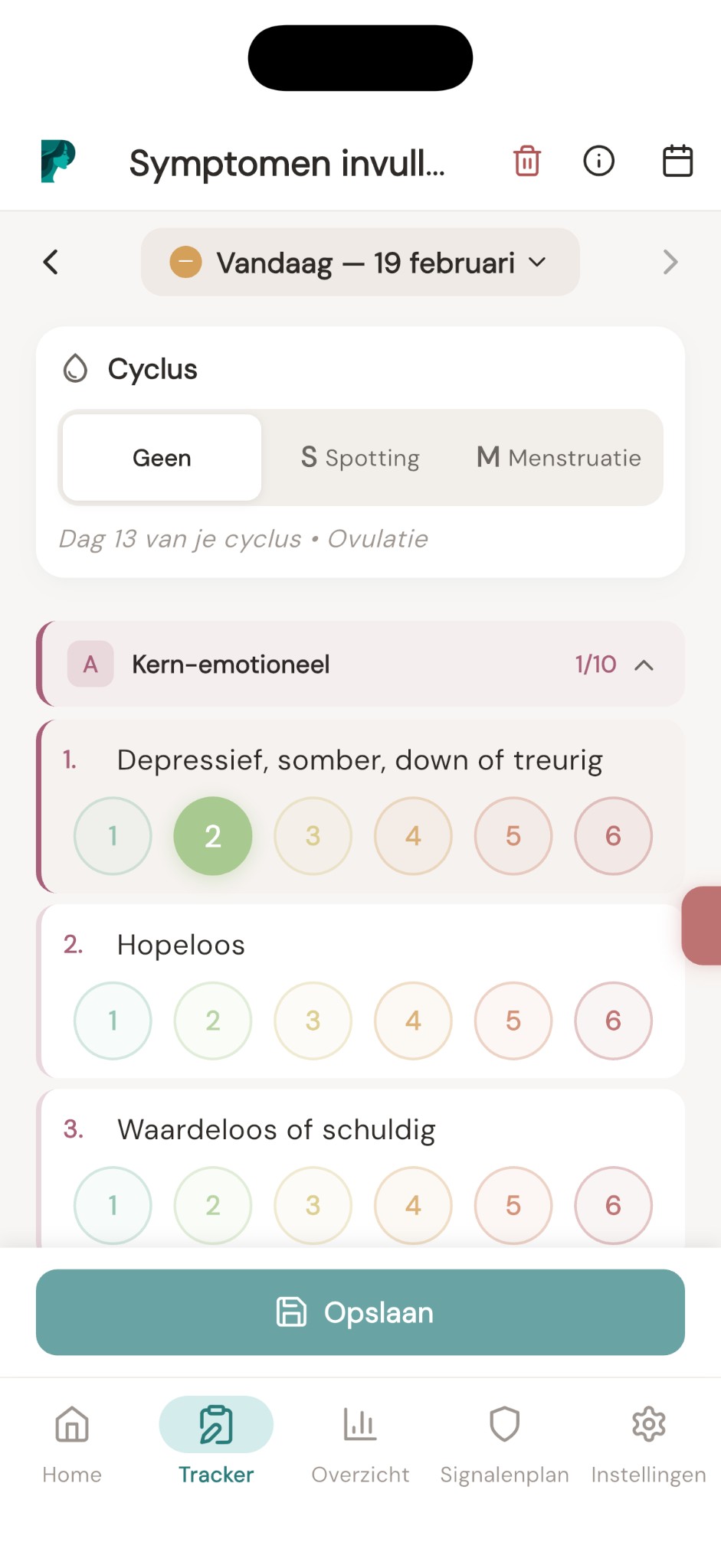 DRSP symptoom tracker